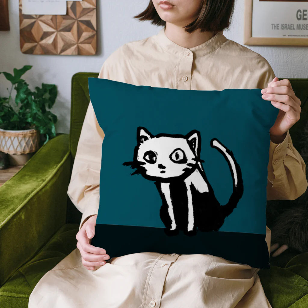 (neco)のねこ(あおみどり) Cushion