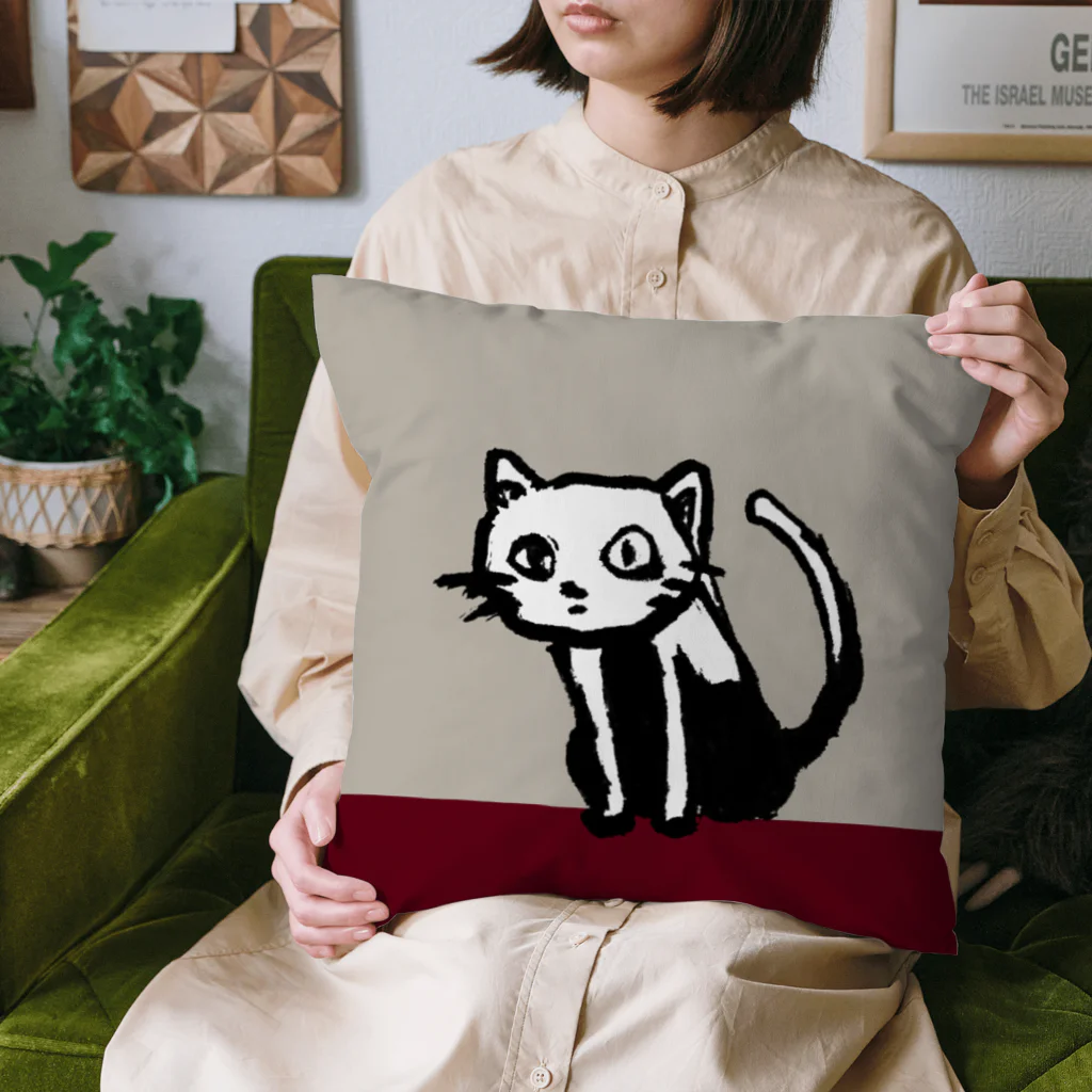 (neco)のねこ(べーじゅわいん) Cushion