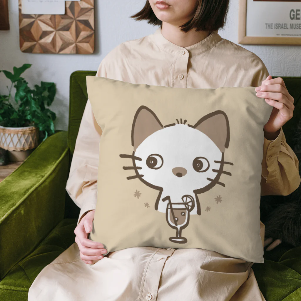 UETANBOの①子猫シャムのカフェタイム Cushion