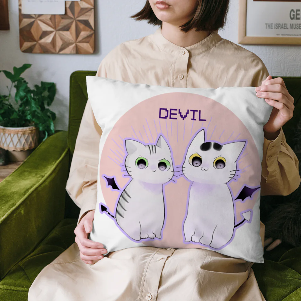 ねこほうチャンネル公式グッズのマロチロとハムモモ両面イラストクッション Cushion