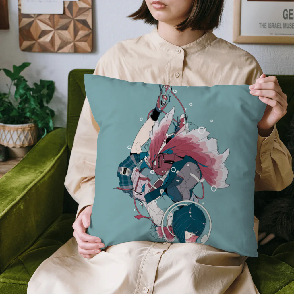 ダイスケリチャードのに(背景色付き) Cushion