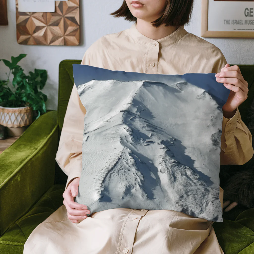 下田村の冠雪した富士山_003 Cushion