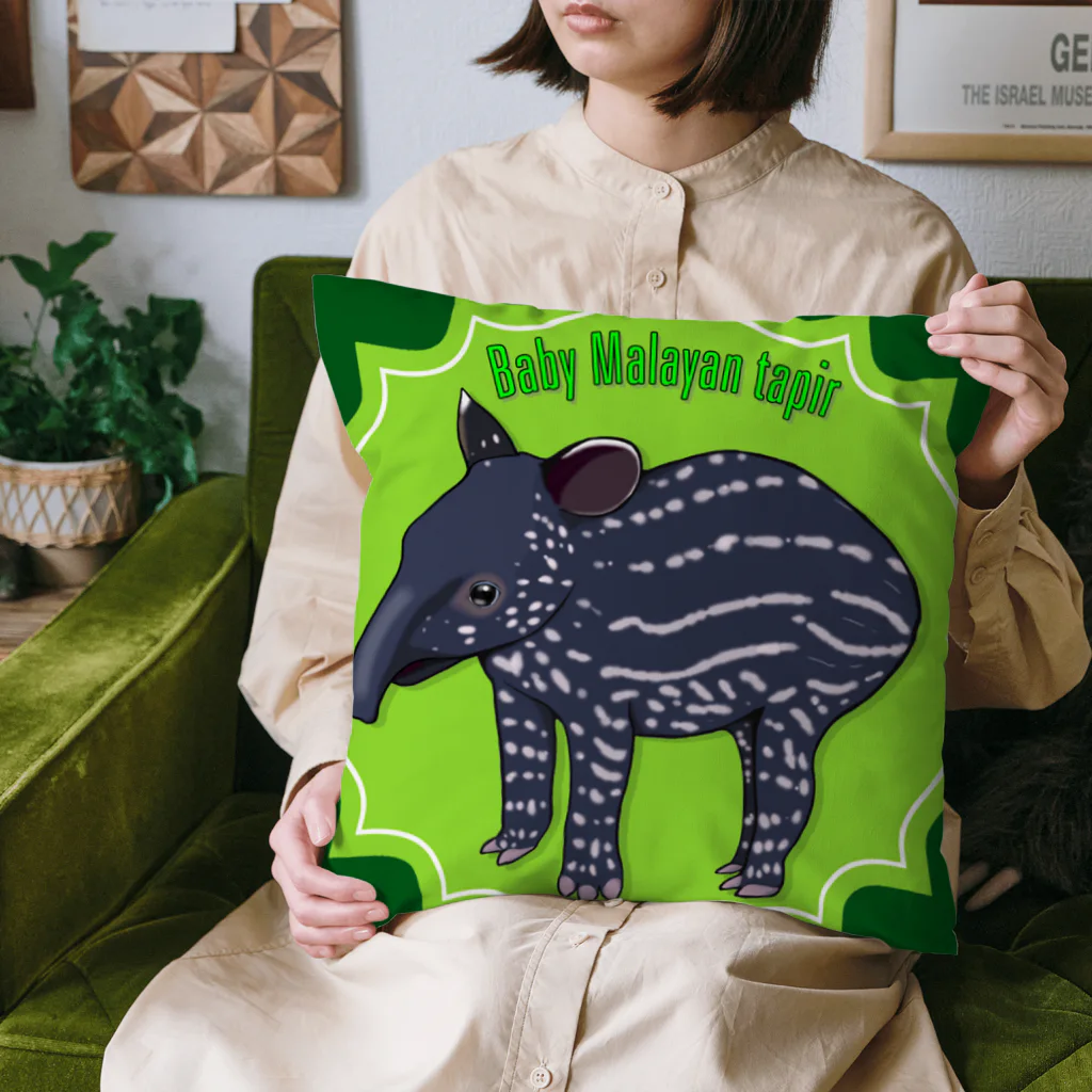 LalaHangeulのBaby Malayan tapir(マレーバクの子供) クッション