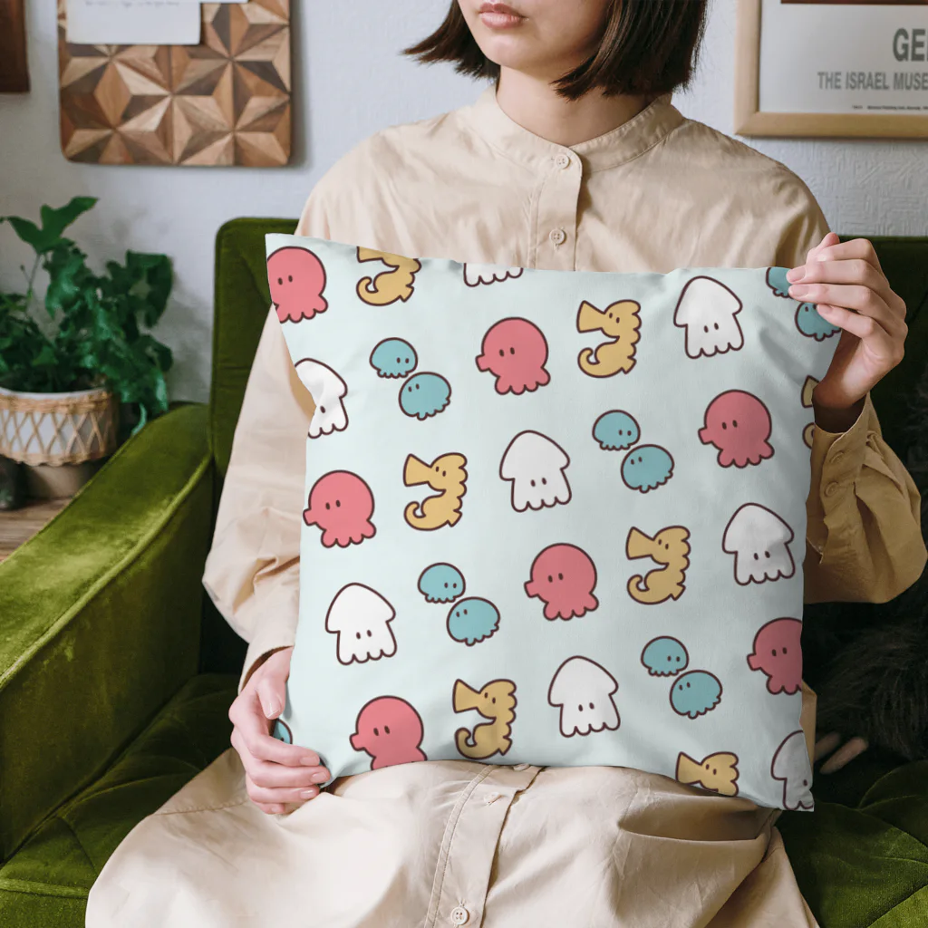 果樹れもね🍋ｲﾗｽﾄﾚｰﾀｰのすいすいむ (総柄) Cushion