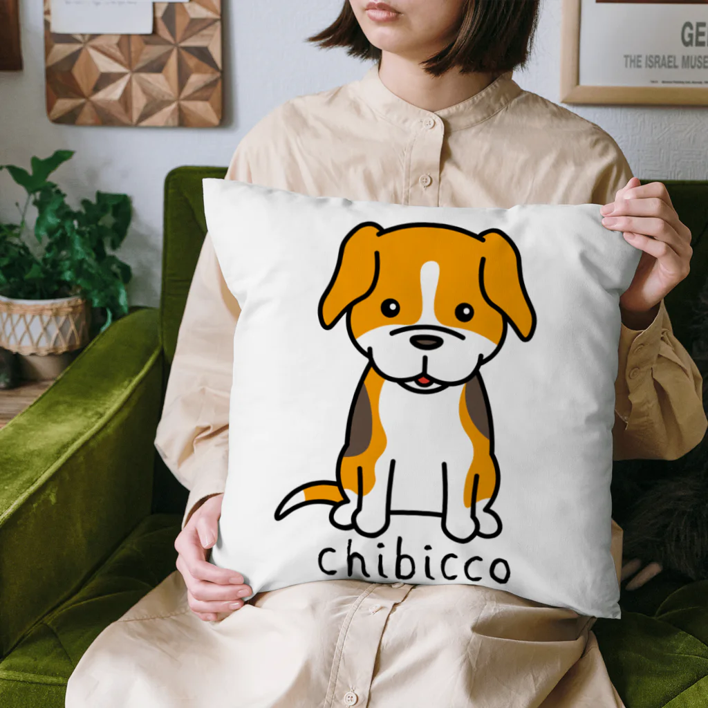 KAORIN’s TV 【ちびっこ】のぽっつんビーグル chibicco (黒文字) Cushion