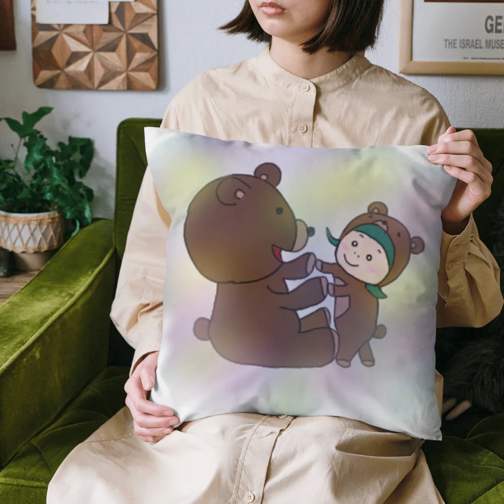 ゆるキャラくまの子NINOのクマの子NINO  くまさんと一緒 Cushion