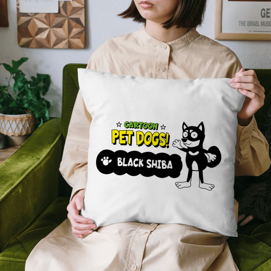 CARTOON PETDOGSの【108M】C･PETDOGS『Black Shiba』クッション クッション