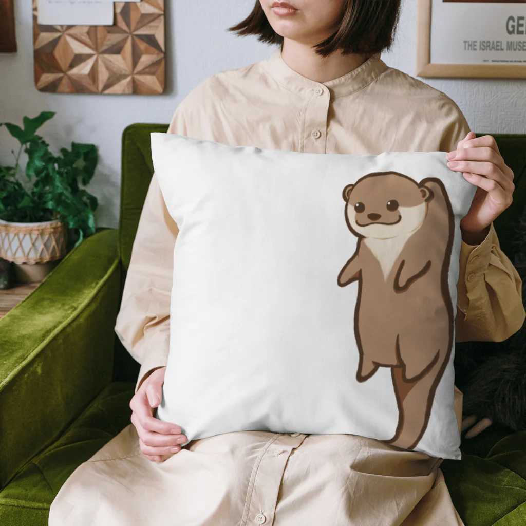 綾錦工房 りこりすのほされカワウソ Cushion