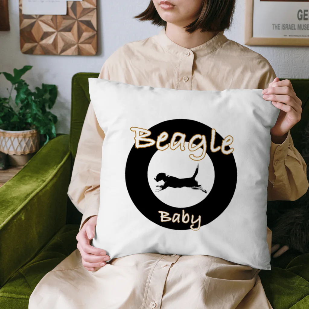 Beagle_BabyのBeagle babyロゴ１ Cushion