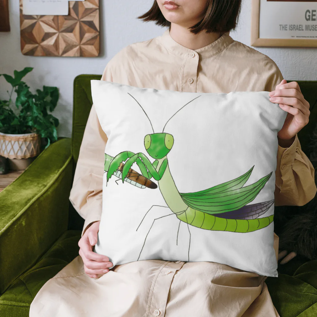 Drecome_Designのゆるいカマキリ Cushion