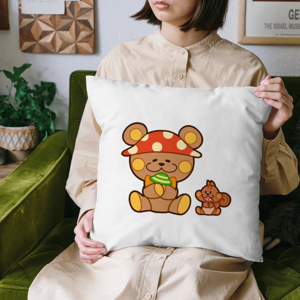 レタ(LETA)のぬいクマちゃんのキノコがり Cushion