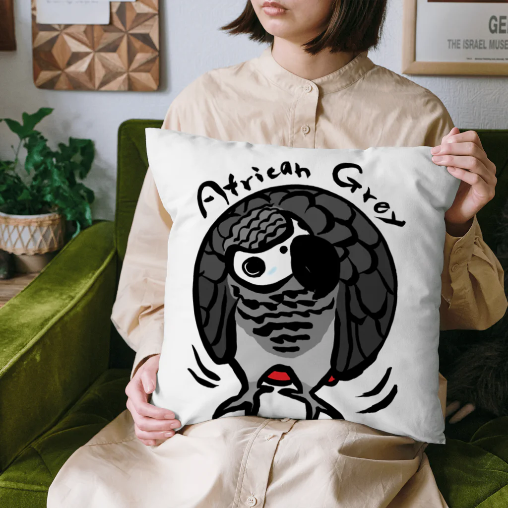 みつぞno鳥絵店のAfican Grey Cushion