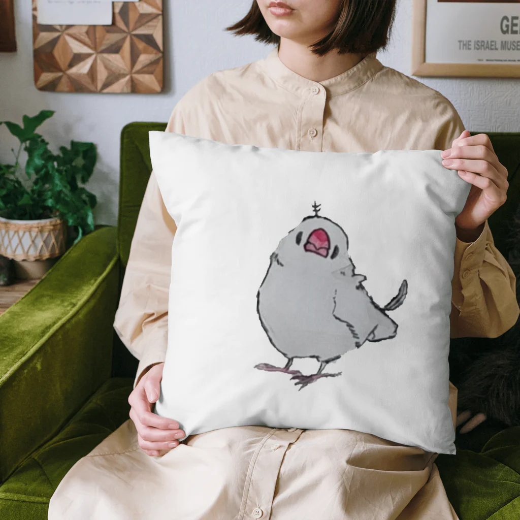 鳥とお花の雑貨店(sakurabun)のアホ毛ブンチョちゃん Cushion