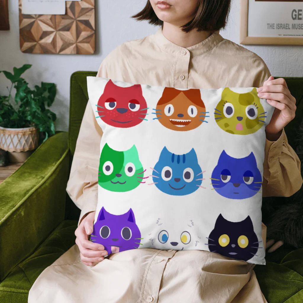 ネズミとネコとたまにウサギのグッズの十人十色ネコ Cushion