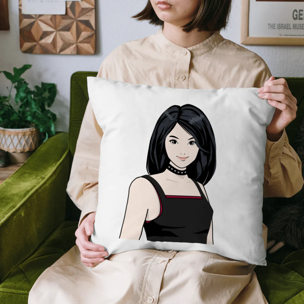 TOKU_YUKIMURAの微笑の美少女 Cushion