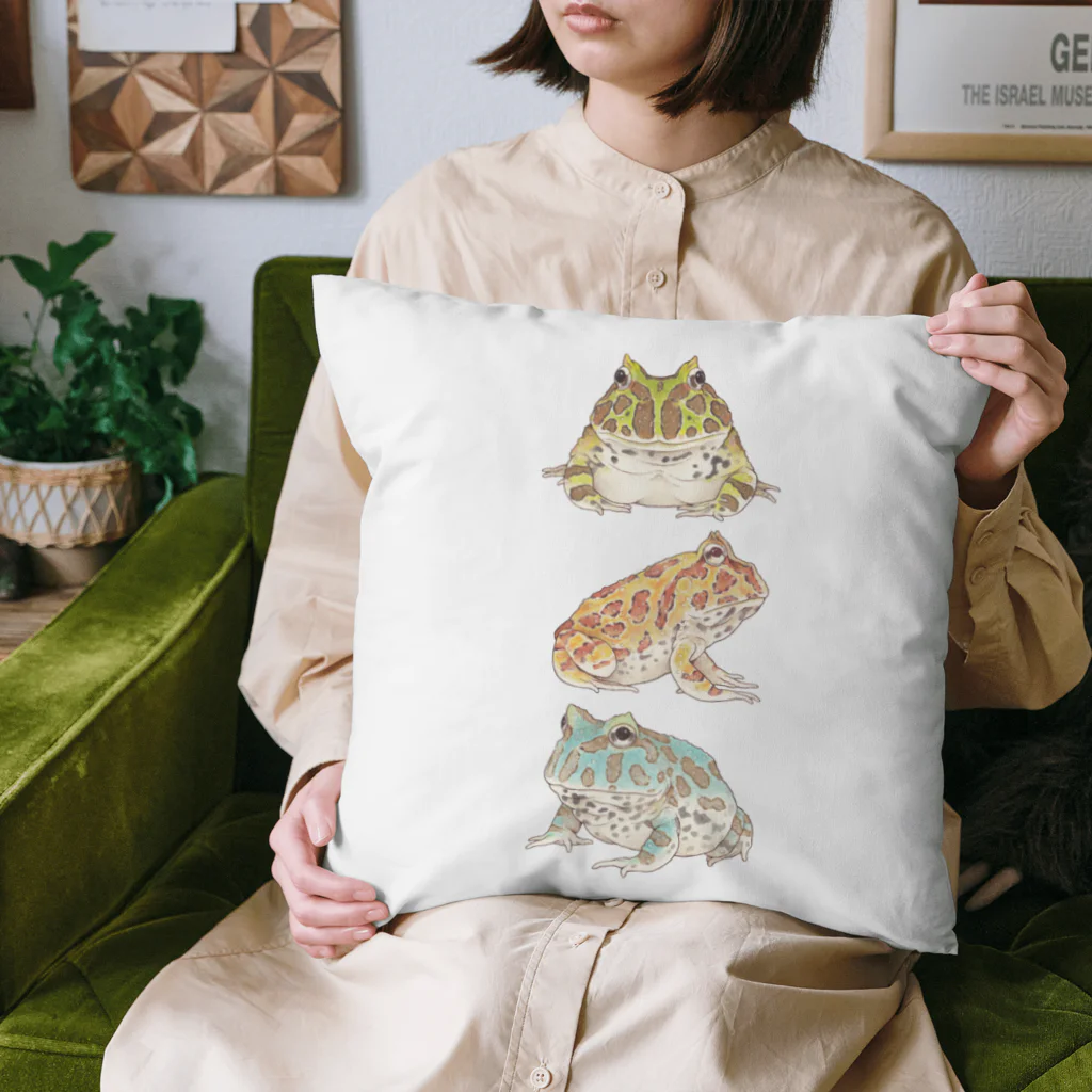 SHIMASATOMIの三連ベルツノガエル Cushion