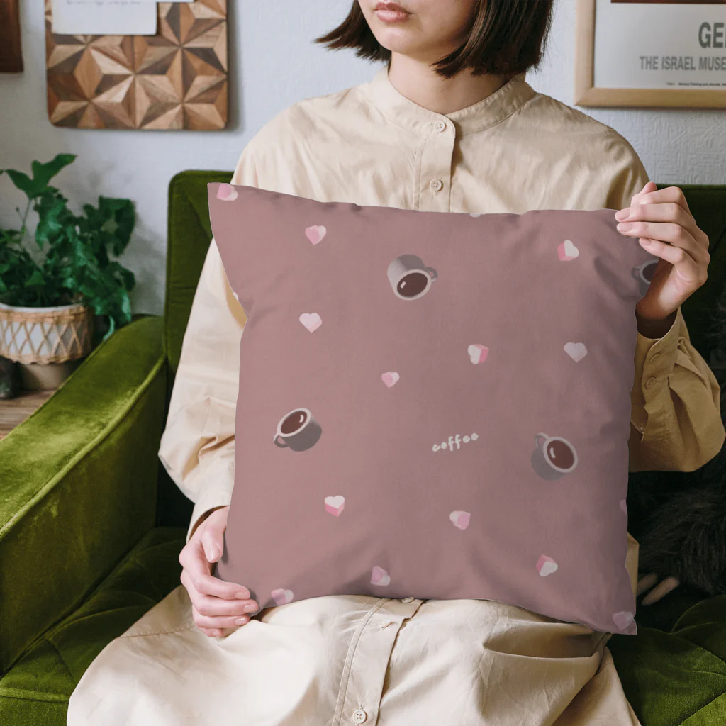 hikari_graphicsのコーヒーとチョコレート休憩タイム　PINK Cushion