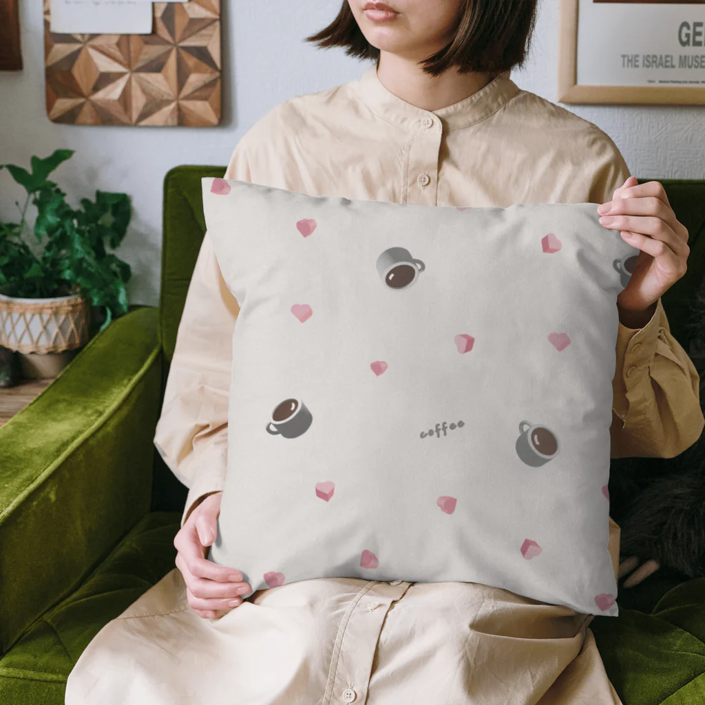 hikari_graphicsのコーヒーとチョコレート休憩タイム　BEIGE Cushion