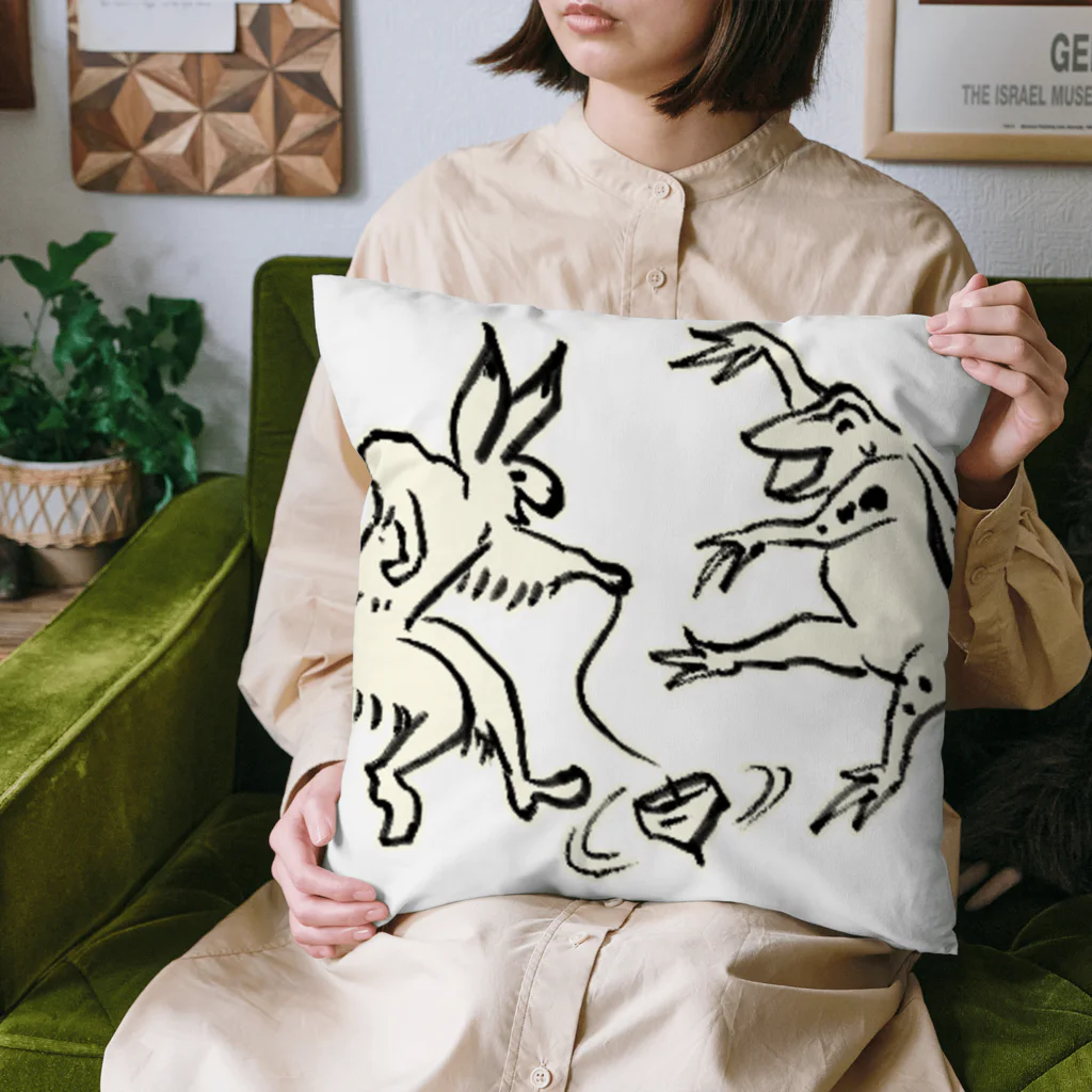 すりみのおみせの鳥獣戯画-コマ Cushion