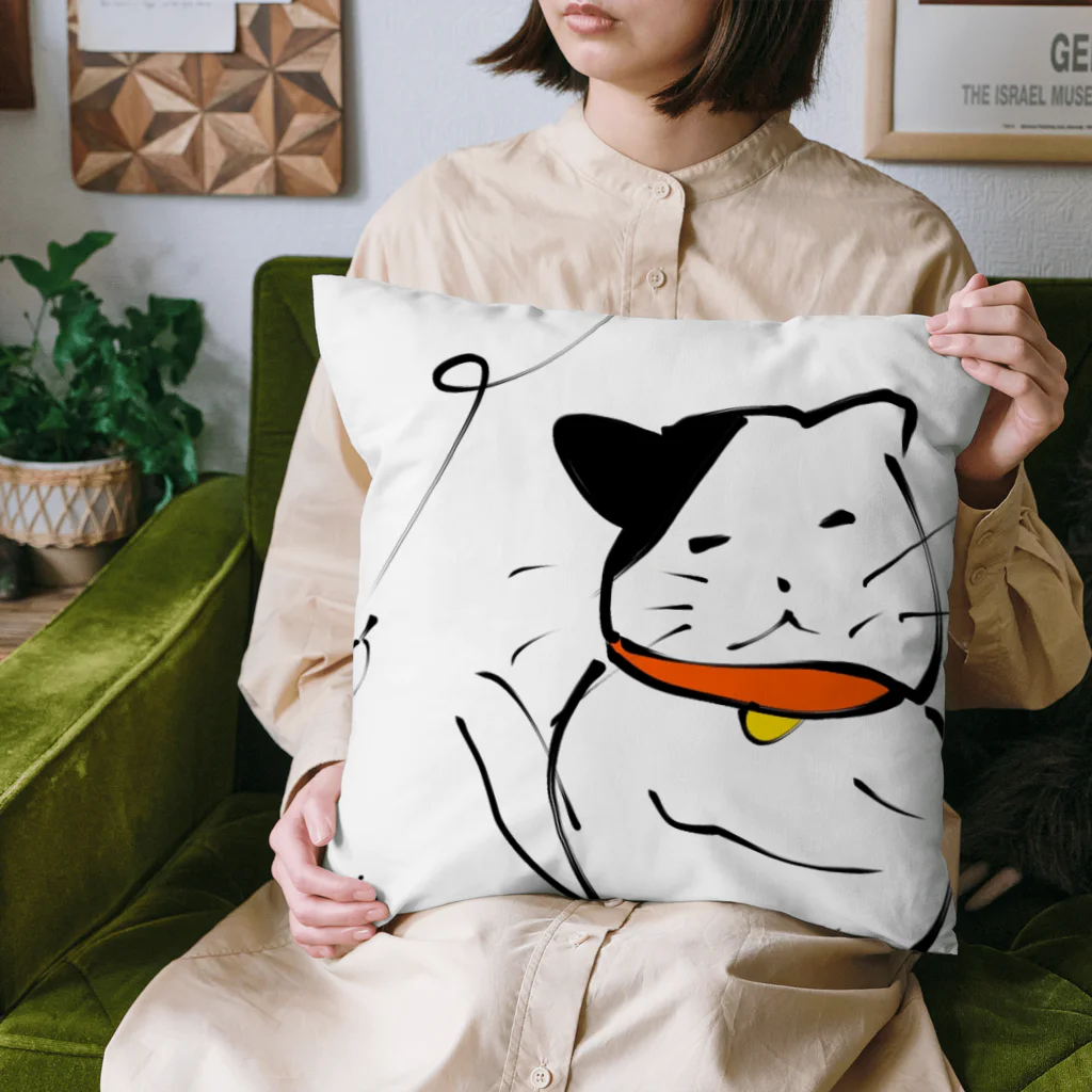 ミニマムアニマルアートの冬季ジャパン猫さん Cushion