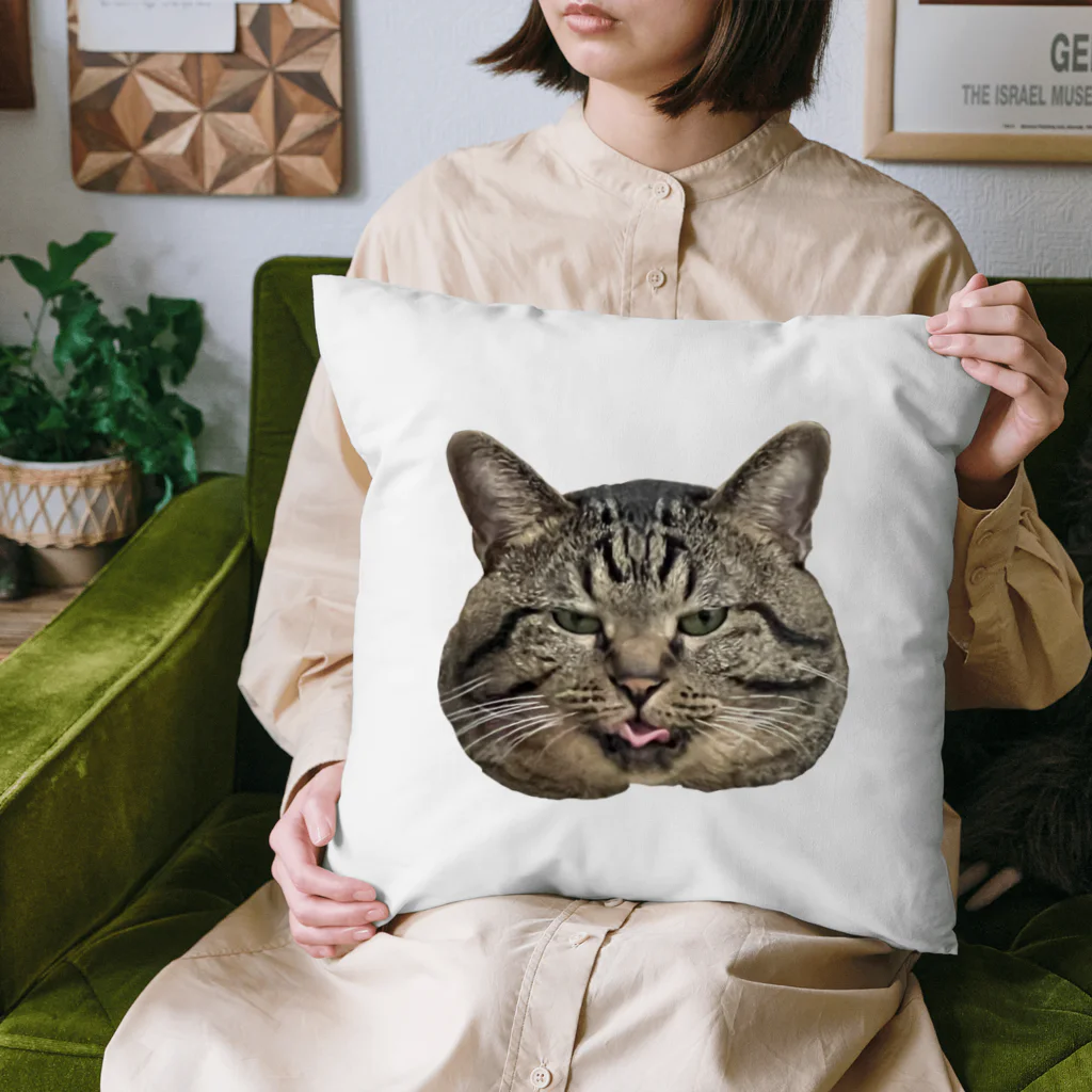 はしづめ_ねこのツメの顔でか猫 Cushion