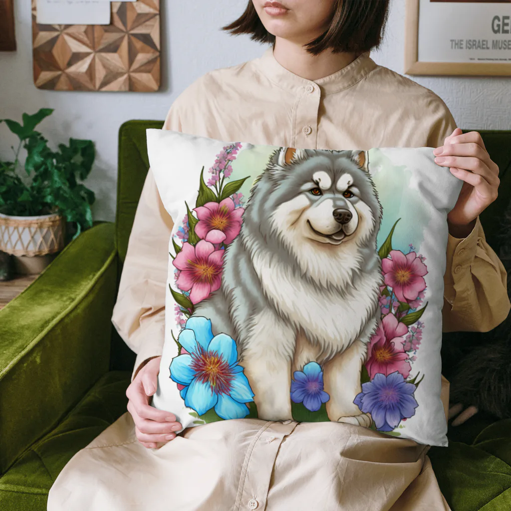 znbmsrrの花アラスカの子犬。 愛犬家のためのキュートなデザイン。 Cushion