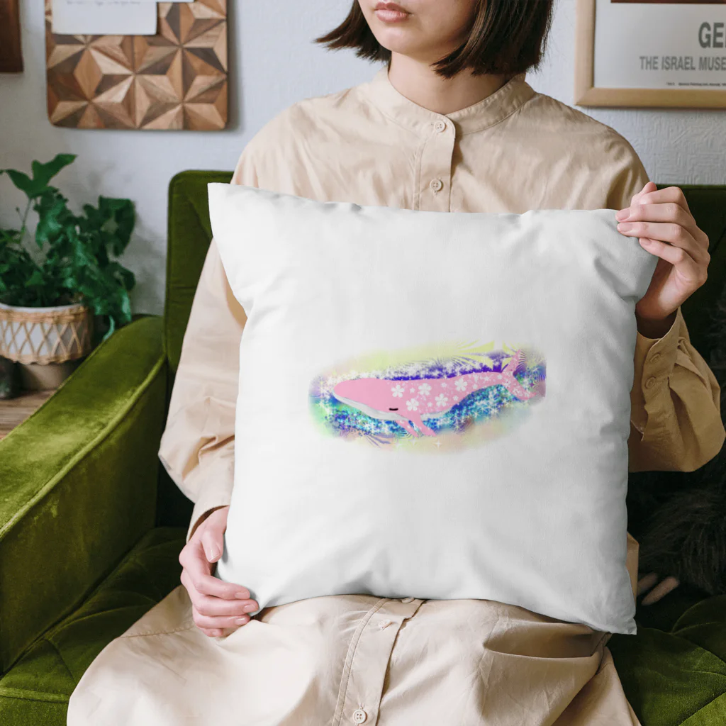 Ｒinkのピンクのくじらちゃん Cushion