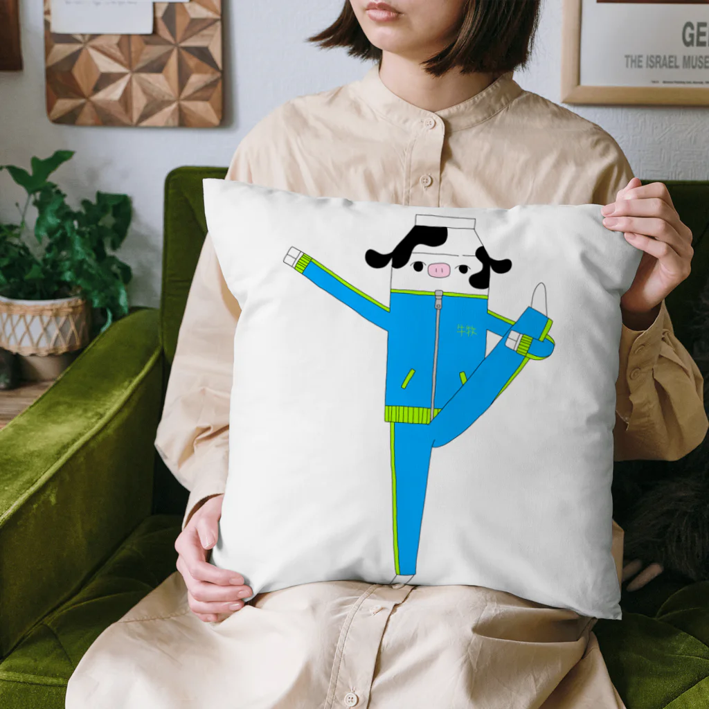 sui_maのジャージ牛乳の牛牧 Cushion