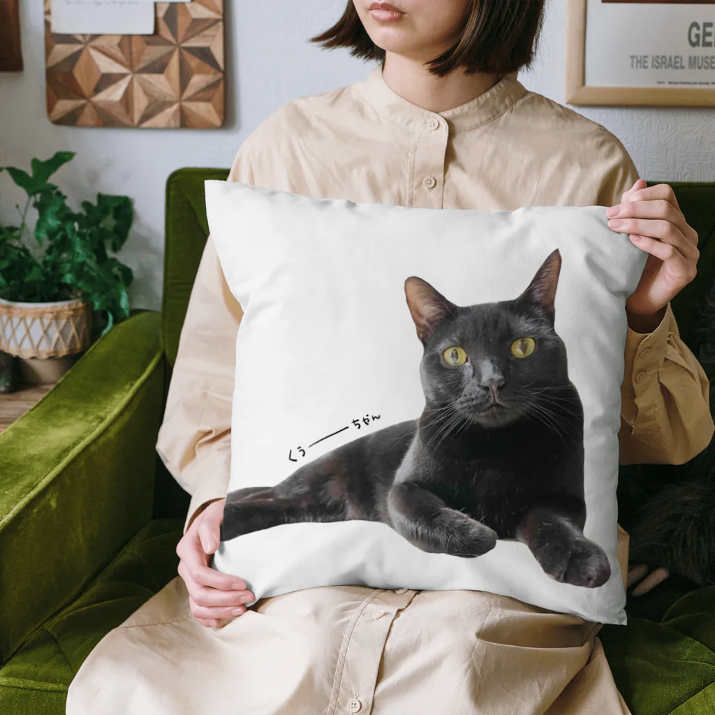 くぅちゃんファミリーの黒猫のくぅちゃん🐈‍⬛ Cushion