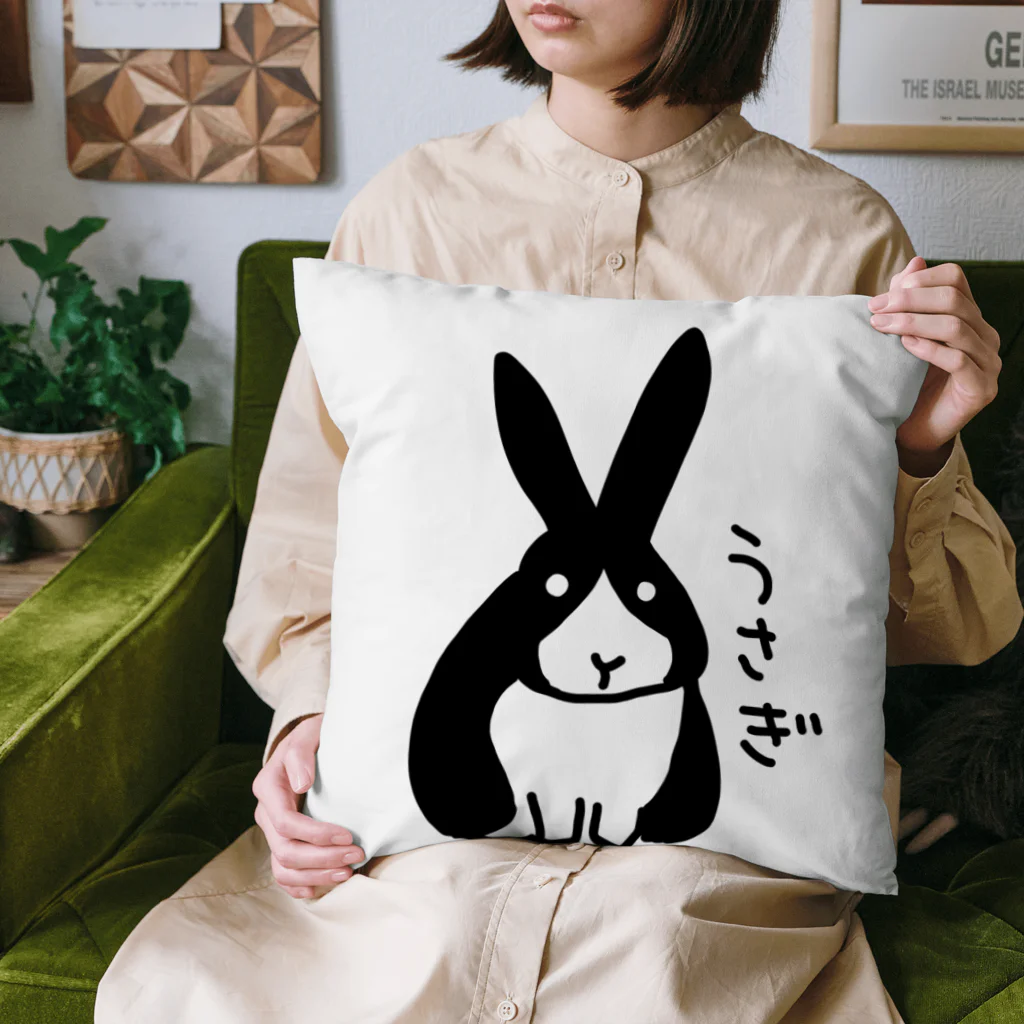 いきものや　のの（別館）の白黒うさぎ Cushion