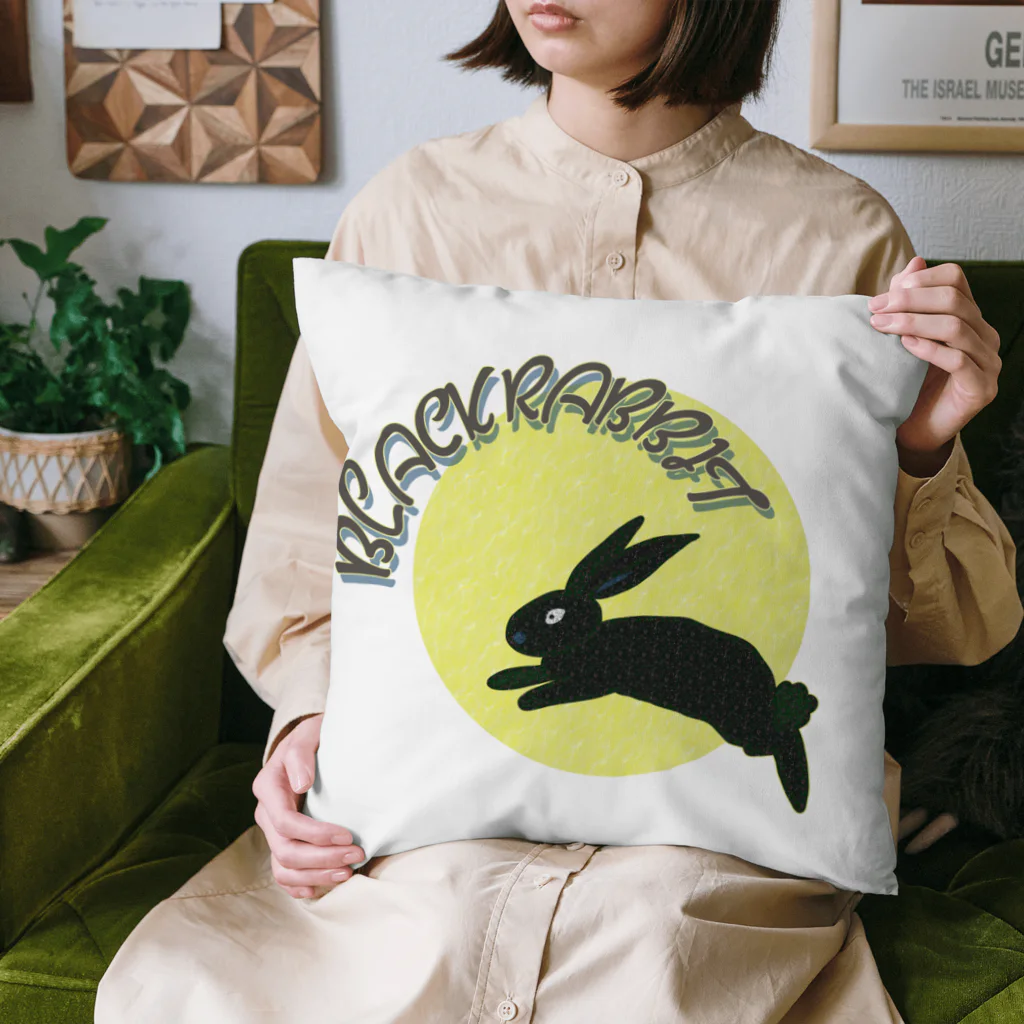 MZグラフィックスのうさぎ年　2023　ブラック・ラビット Cushion