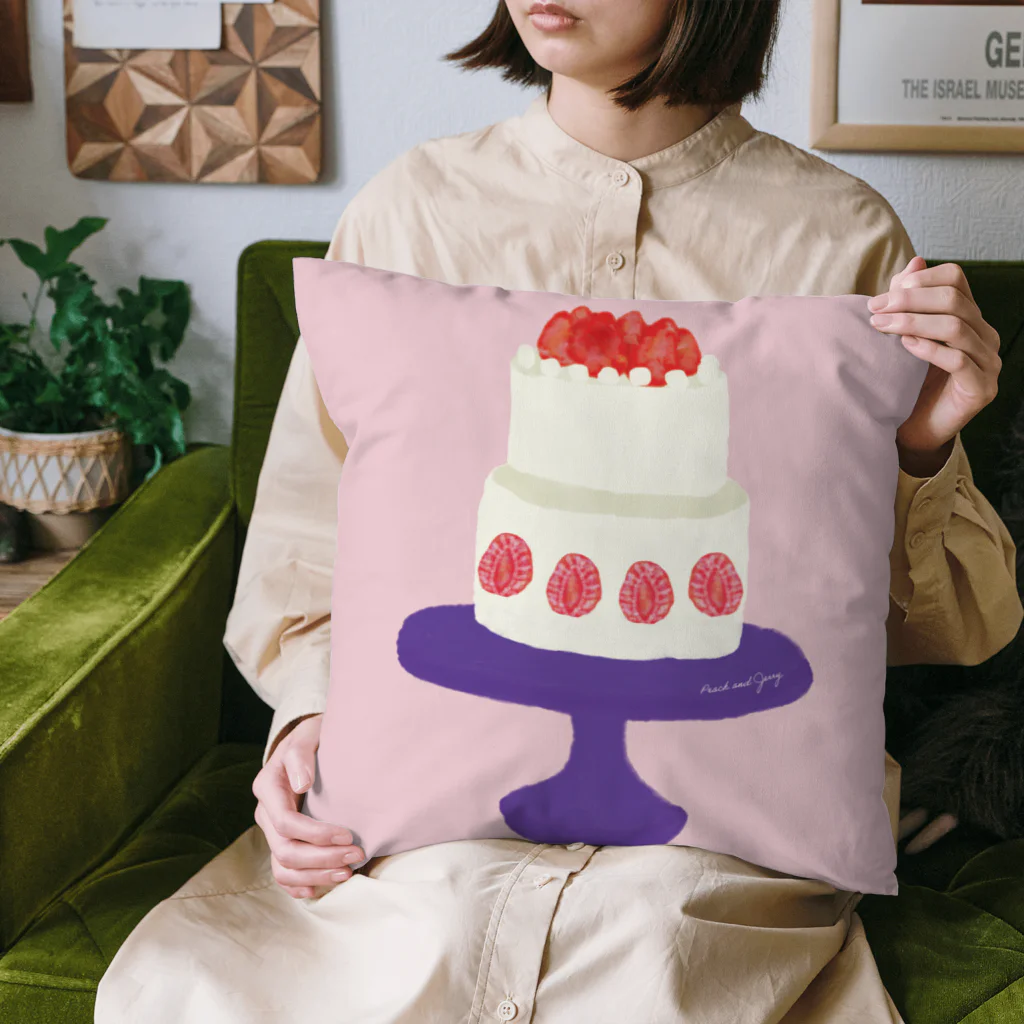 Peach and Jerryのstrawberrycake Cushion