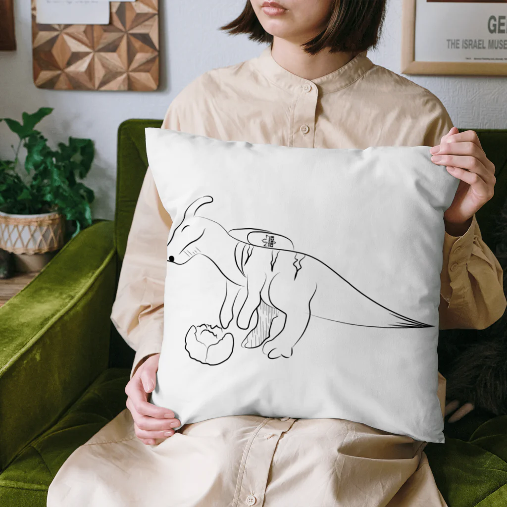 Owl and Potato Creationのパラサウロロフス 草食系 ジュラシックランチ Cushion