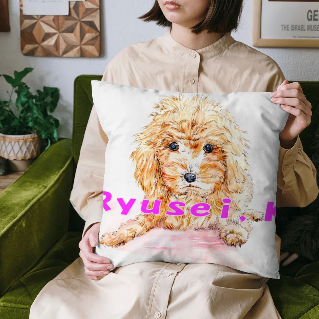 佳山隆生　アートギャラリーのRyusei,Kシリーズ【トイプードル】 クッション