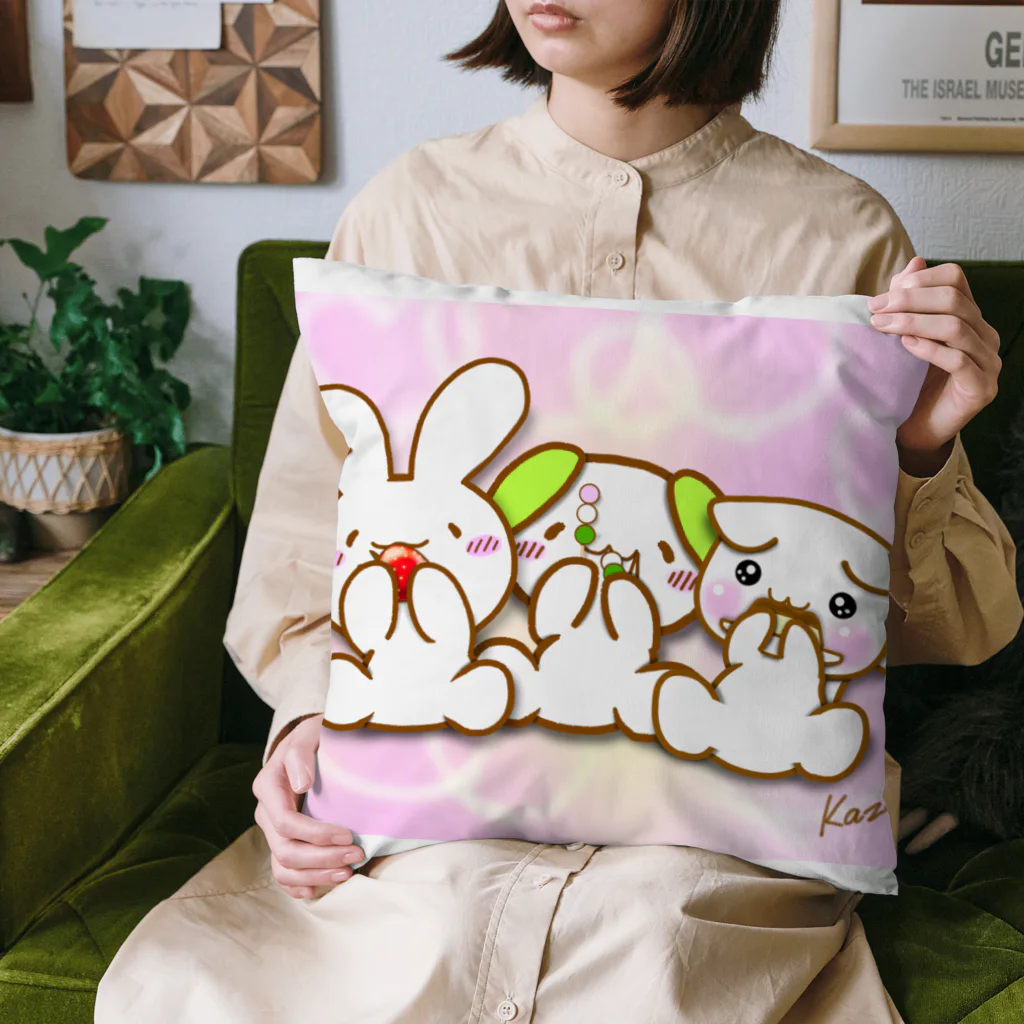 けあうさSHOPのハムハムけあうさトリオ Cushion