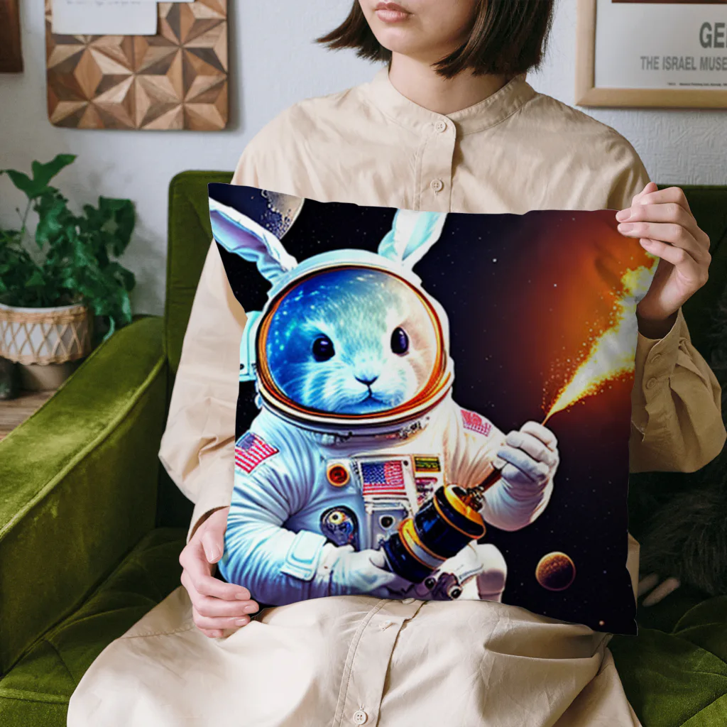 spaceinudogのspace usagi rabbit3 Cushion