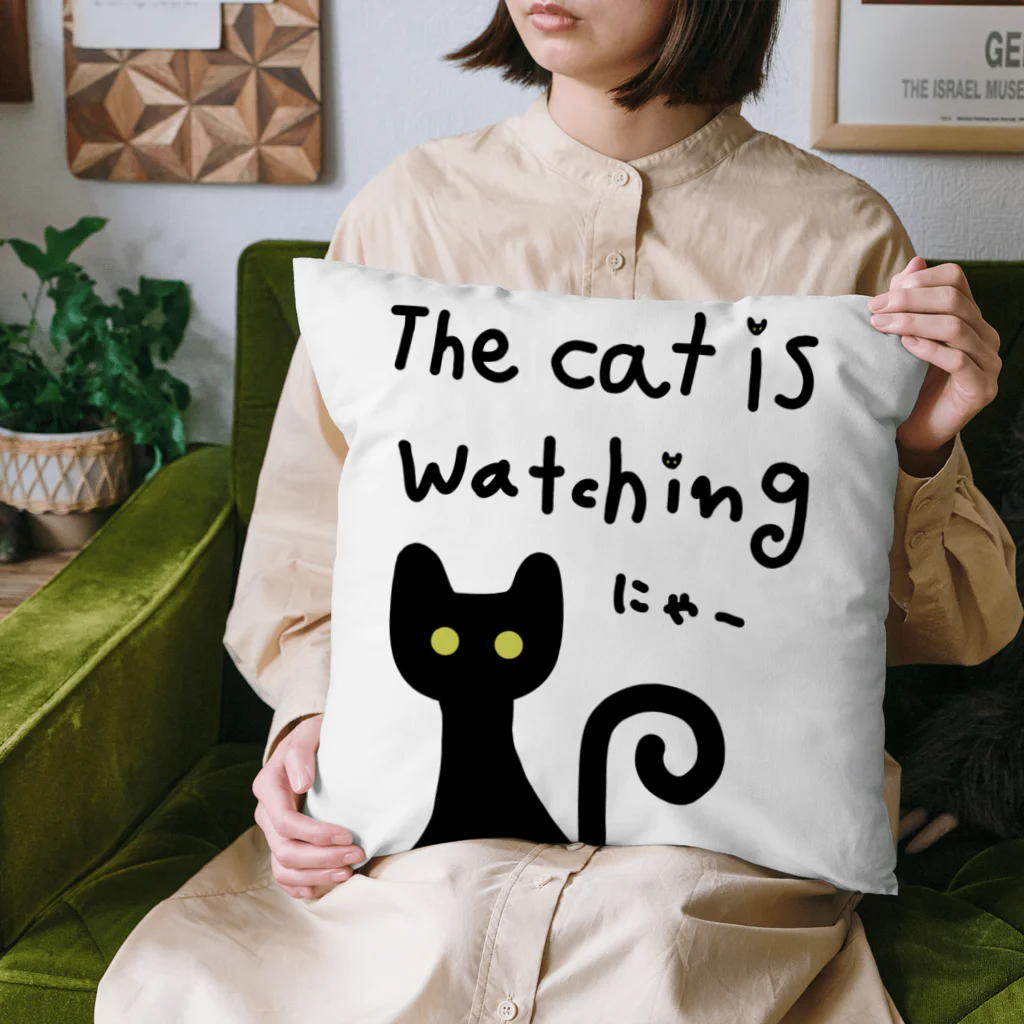 KOBACHIの隠れ家の猫は見ている...猫は全てお見通し🐈‍⬛✨ Cushion