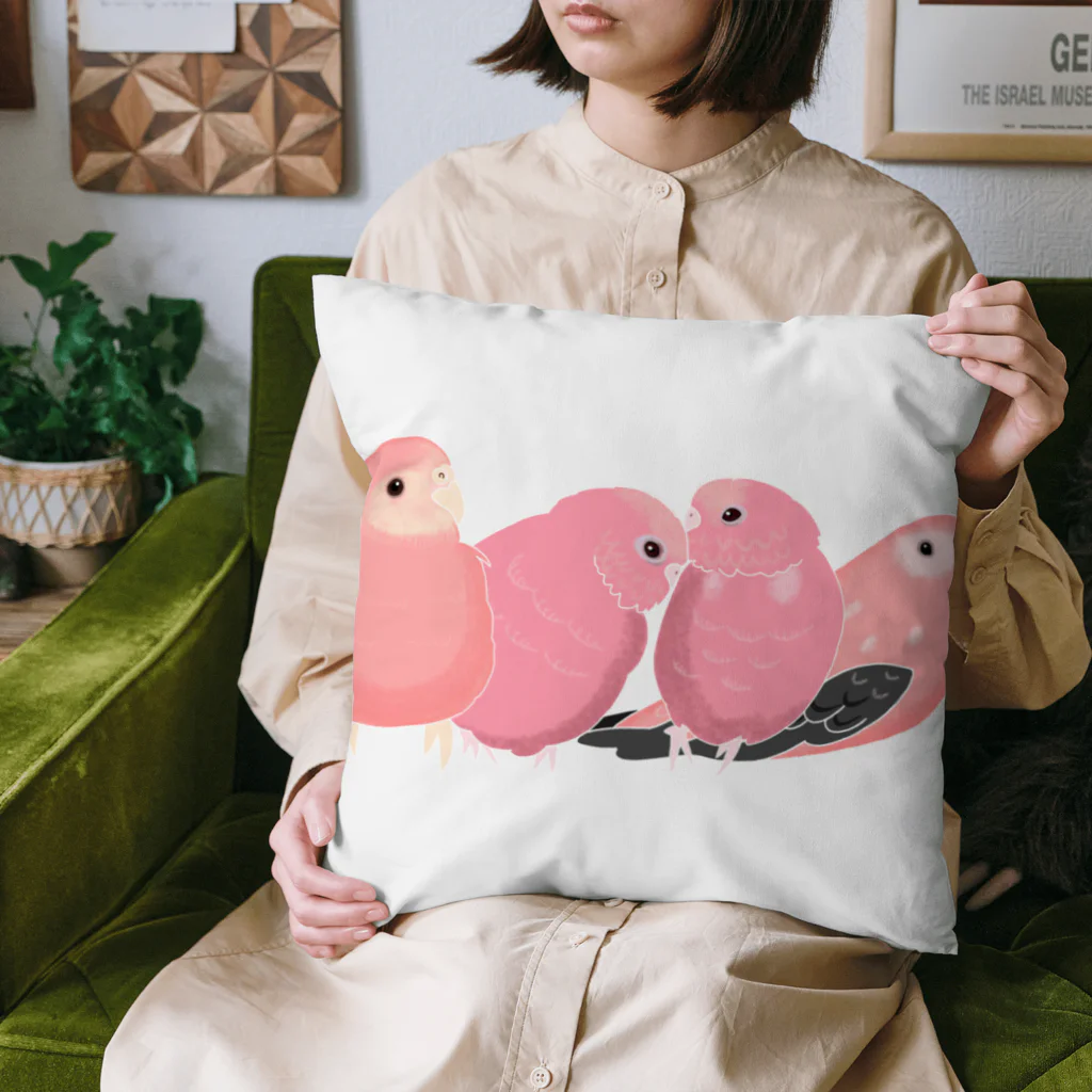 masumi maedaの寄り添う　アキクサインコ Cushion