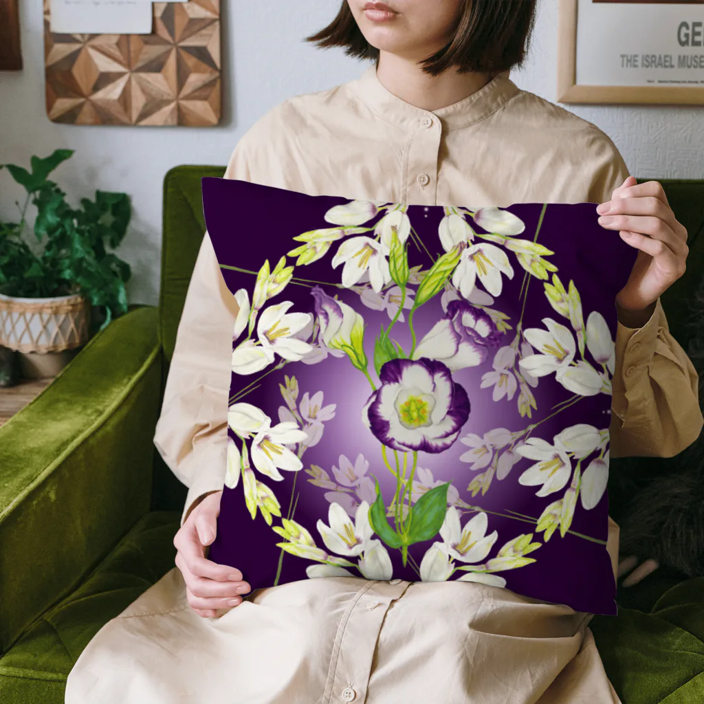 idumi-artの花曼荼羅💜クラウンチャクラ Cushion