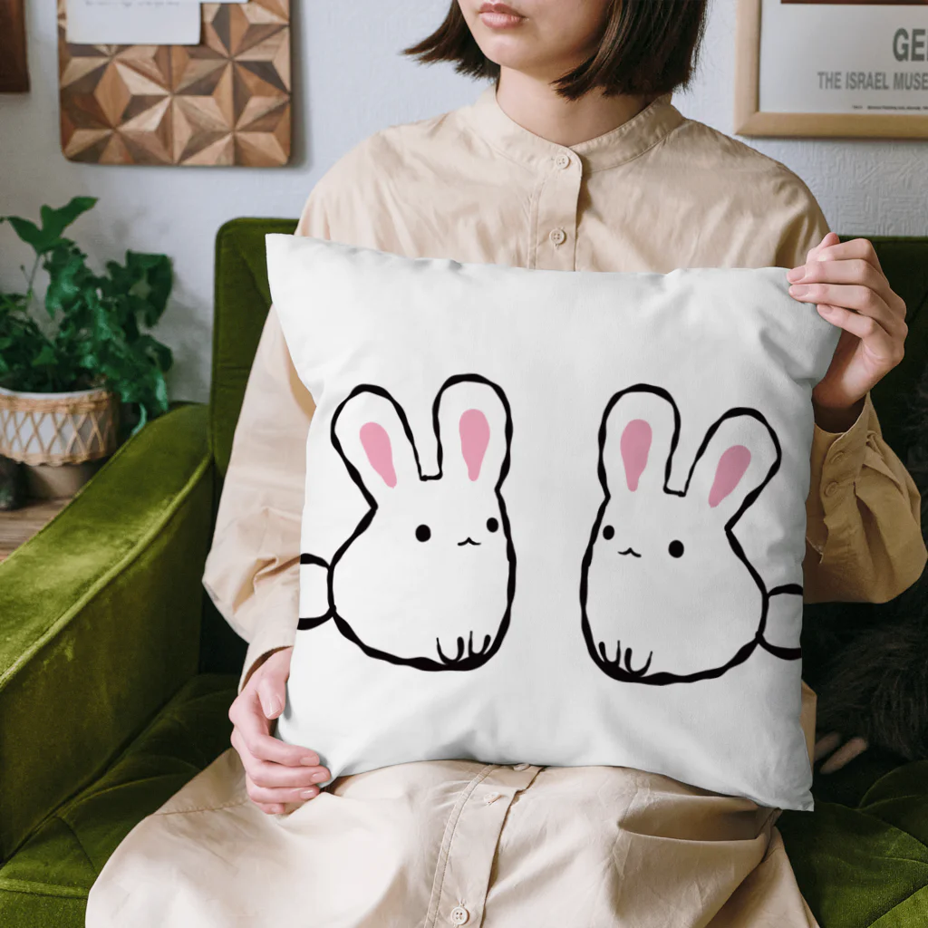 yukigumo27の二羽のもちふわうさぎ Cushion