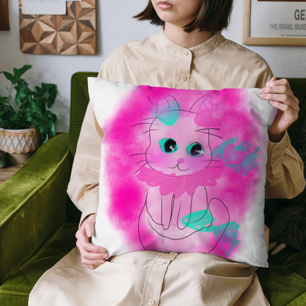 プーさんの幸せを運ぶ桜ねこ Cushion