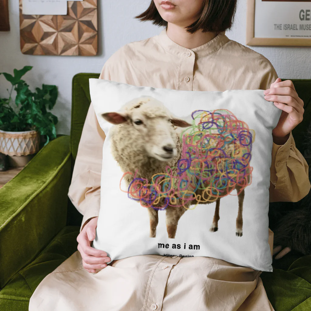 Hitory_Designのme as i am_color(ひつじさん) Cushion