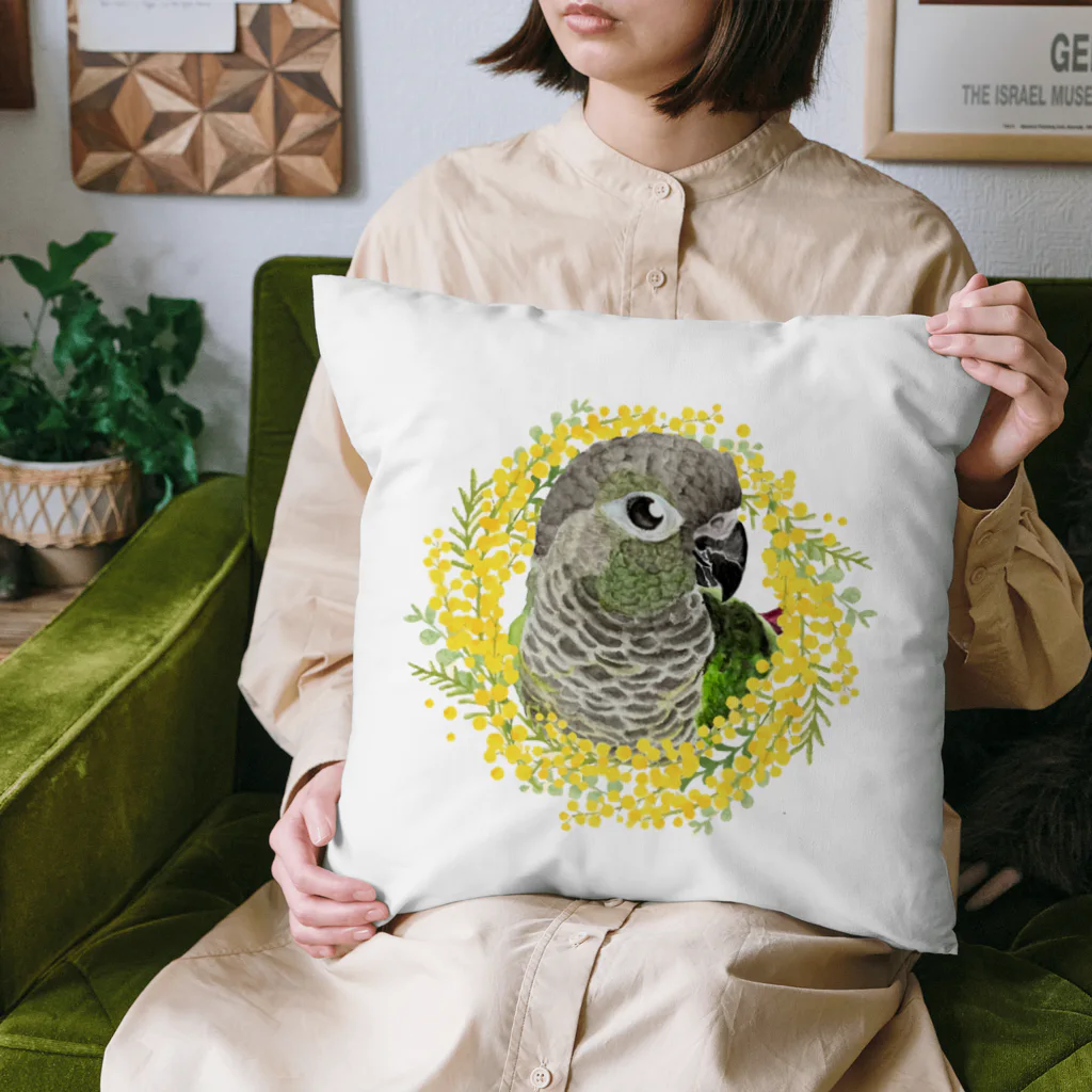 mariechan_koboの038 ウロコインコノーマル ミモザのリース Cushion