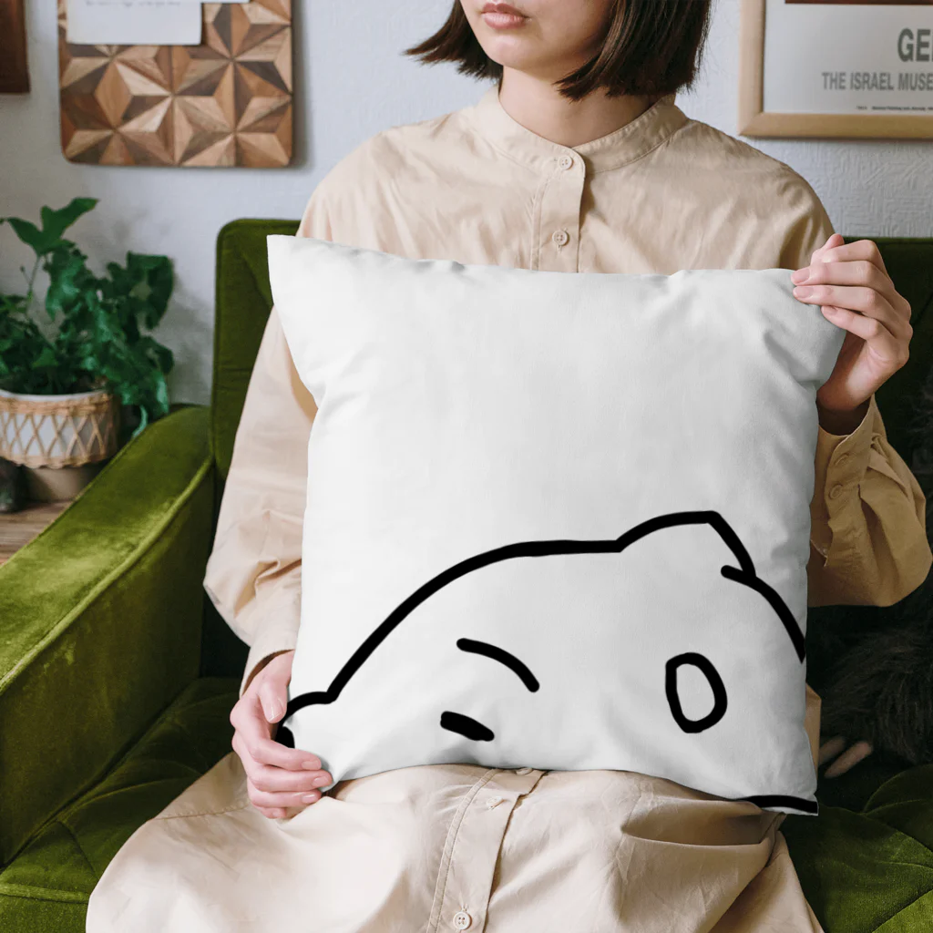 ラクガキ絵のだれてる白い生き物 Cushion