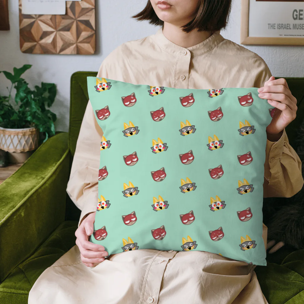 黒猫🐧のヒーローくんとヴィランくん　にこにこ！ Cushion