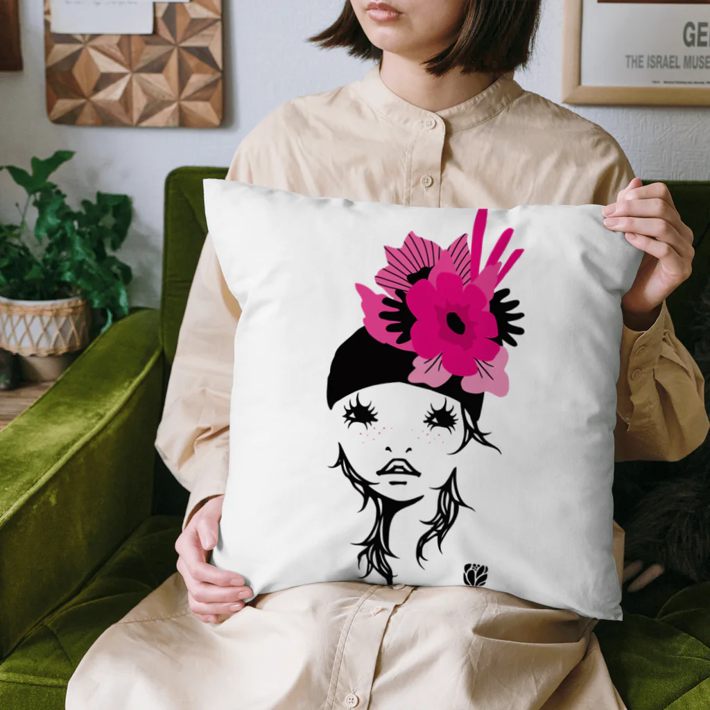 イラストレーターこたけゆか 公式オリジナルグッズのFlower girl Cushion