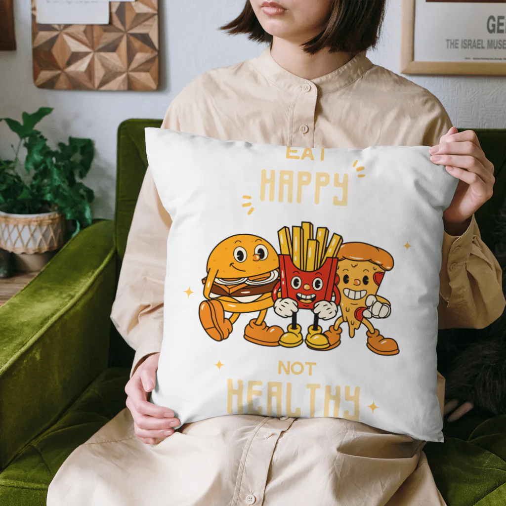 jamfish_goodiesのEAT HAPPY Cushion