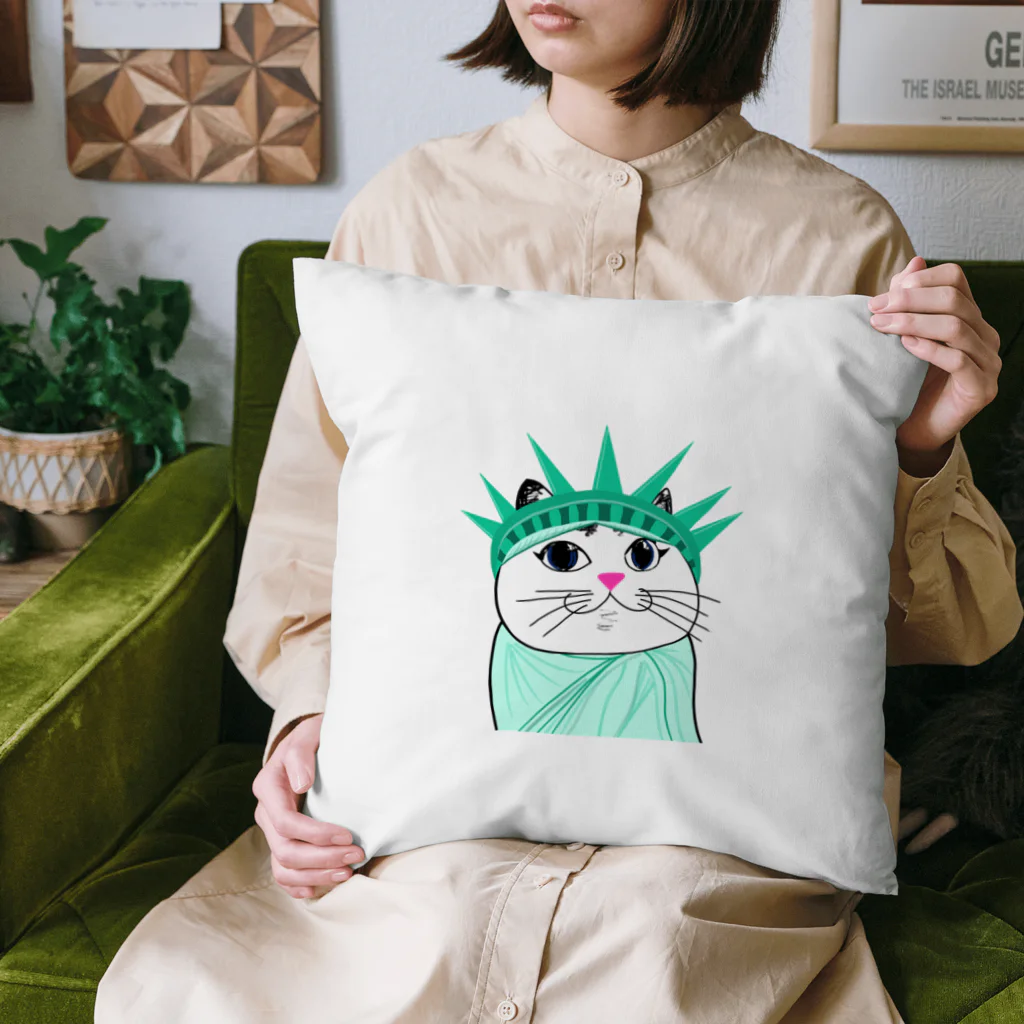 Lovecatfashionの自由のモチ猫ちゃん Cushion