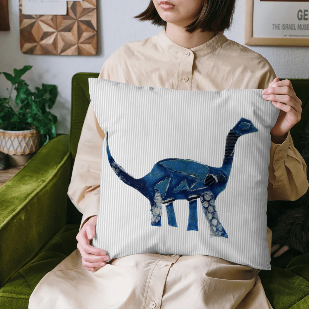 DiNOSAUR MARKeT/恐竜のインディゴブルーのブラキオサウルス Cushion