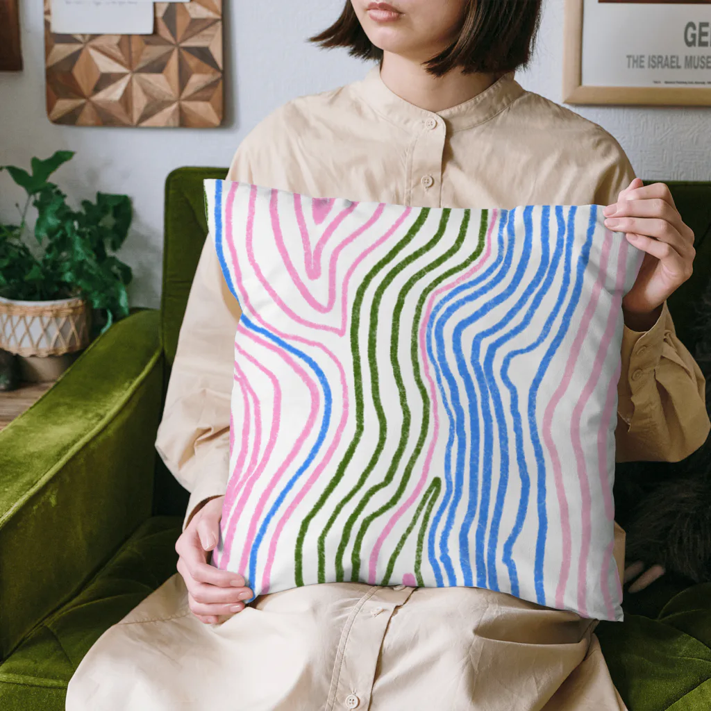 clareclaredoodleのWavy Wavy things Cushion